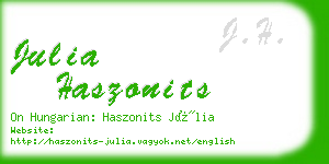 julia haszonits business card